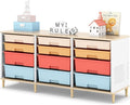 12-Drawer Storage Cabinet with Wooden Tabletop, Versatile Cube Storage by TOOLF