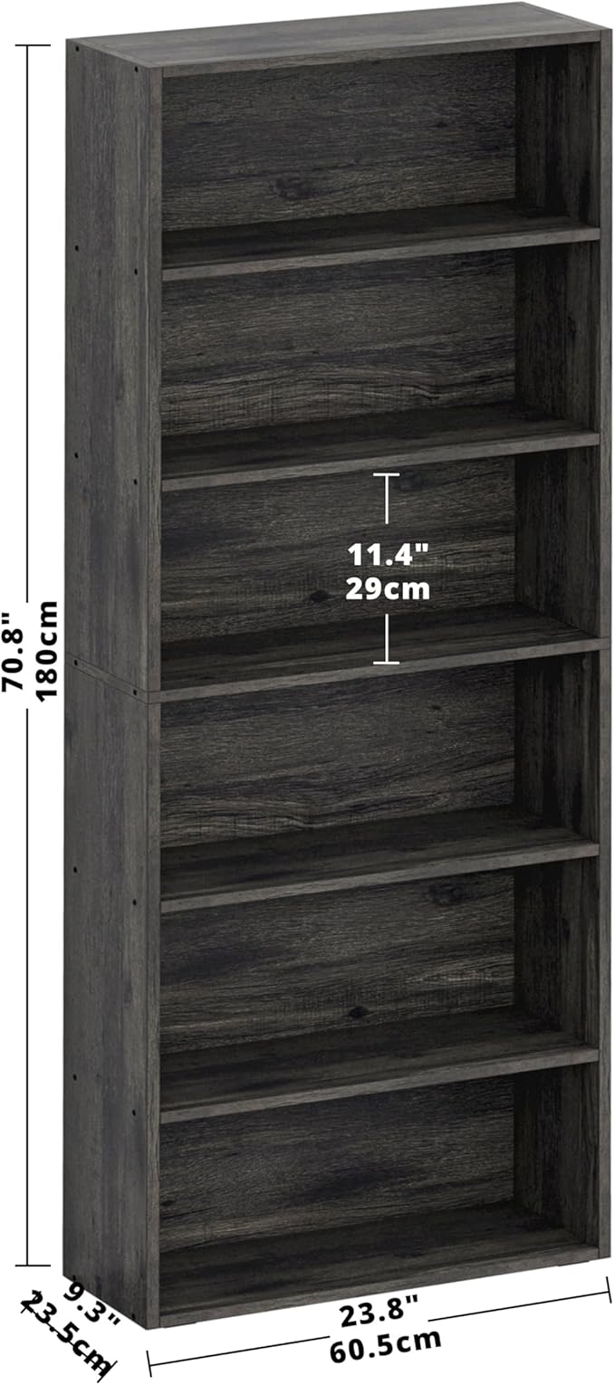 IRONCK Bookshelves and Bookcases Floor Standing 6 Tiers Display Storage Shelves - Image 3