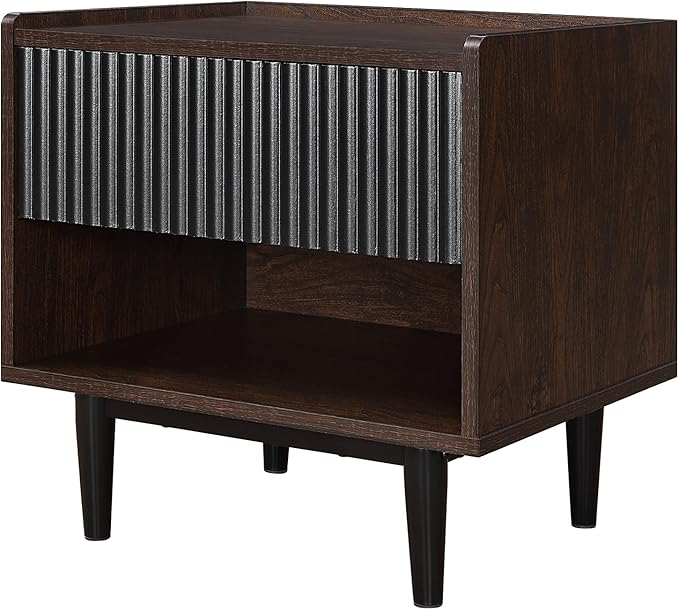 Manhattan Comfort Duane Modern Ribbed Nightstand, Bedside Table - Image 9