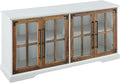Walker Edison Modern Glass and Wood Universal TV Stand by WalkerEdison