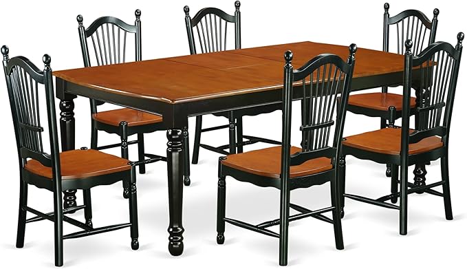 East West Furniture DOVE7-BCH-W 7 Piece Modern Dining Table Set Consist of a by EastWestFurniture