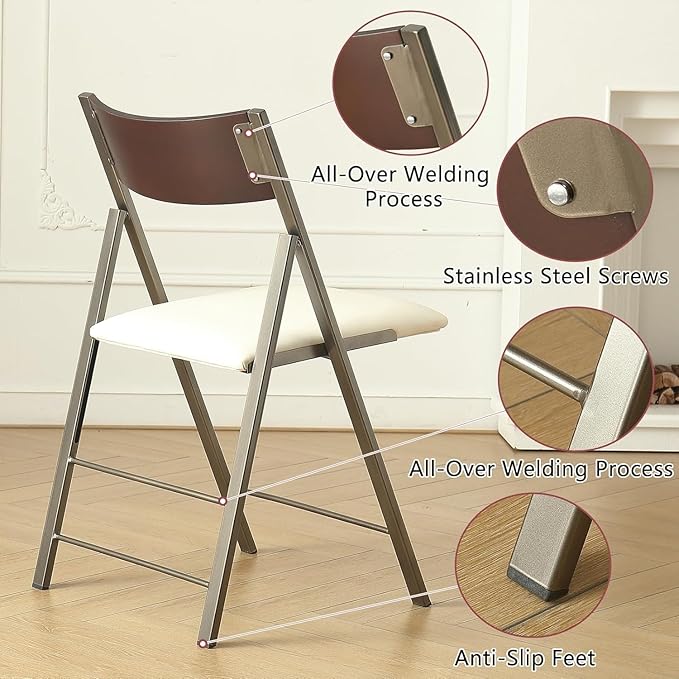 Folding Chairs with Cushion 2 Pack - Image 4