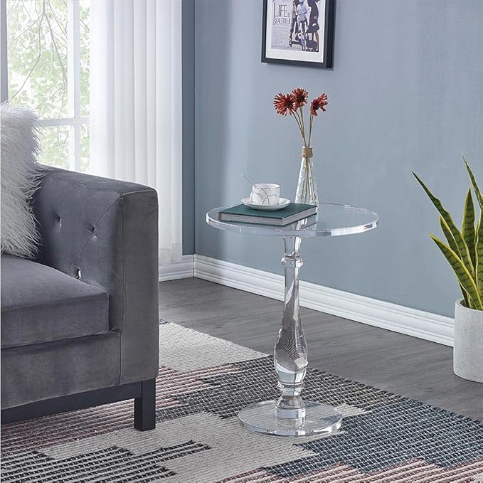 LIKENOW Acrylic End Table, Acrylic Side Table, Modern Nightstand - Image 2