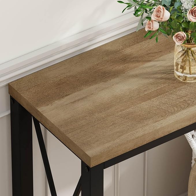 BON AUGURE Farmhouse Entryway Table, Sofa Console Table Behind Couch - Image 4