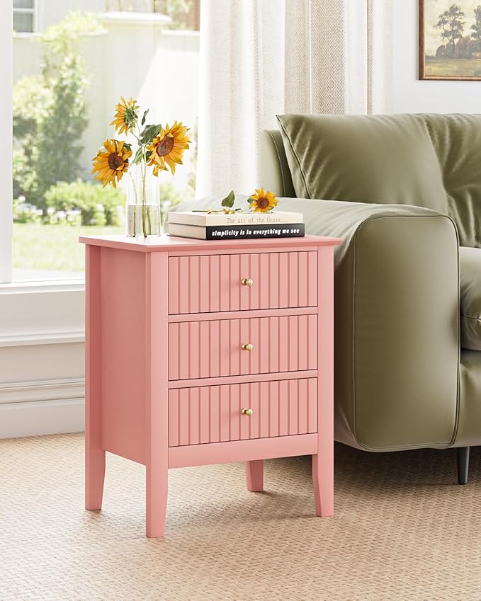 Fluted Nightstand, Farmhouse Night Stand - Image 3