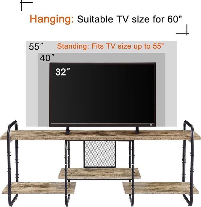 VECELO TV Stands for 55 Inch, Entertainment Center/Media Console Table - Image 7