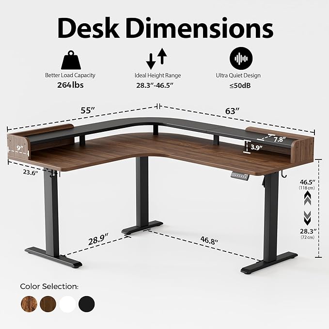 Agilestic L Shaped Standing Desk, Corner Desk - Image 2