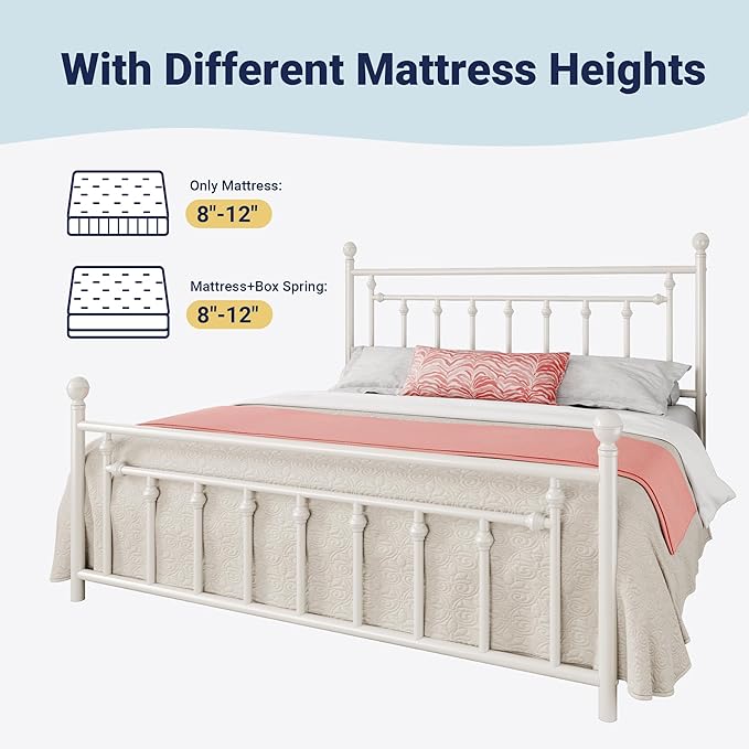 Allewie 14 Inch King Size Metal Platform Bed Frame - Image 7