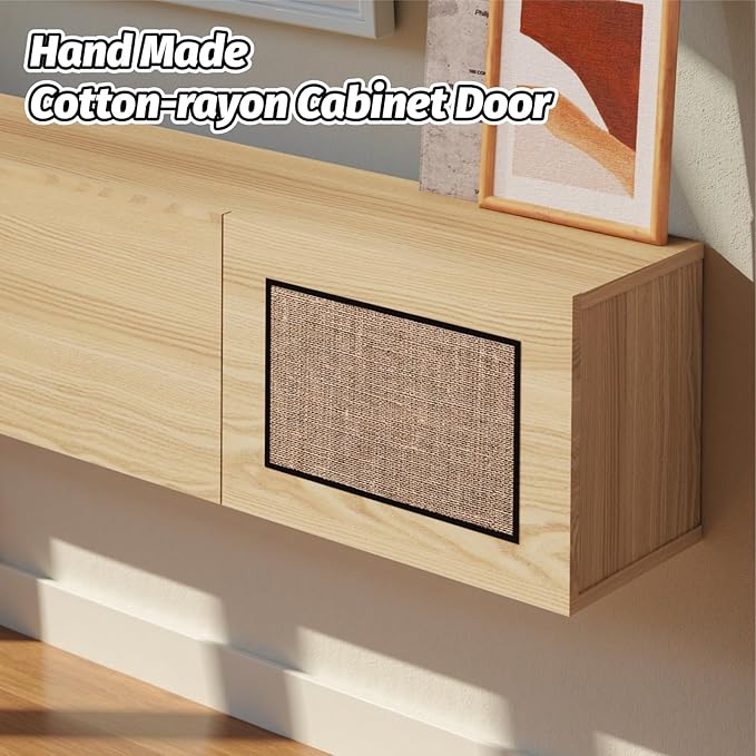 Pmnianhua Boho Floating TV Stand 55", Modern Wall Mounted Media Console - Image 7