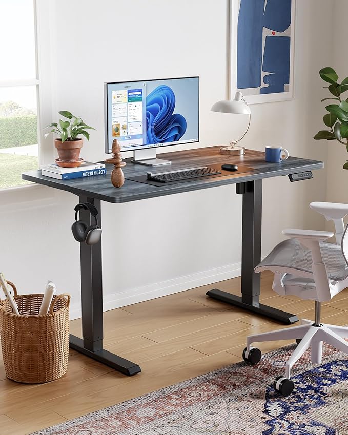 HUANUO 55" x 28" Electric Standing Desk Adjustable Height, 4 Memory Height - Image 2