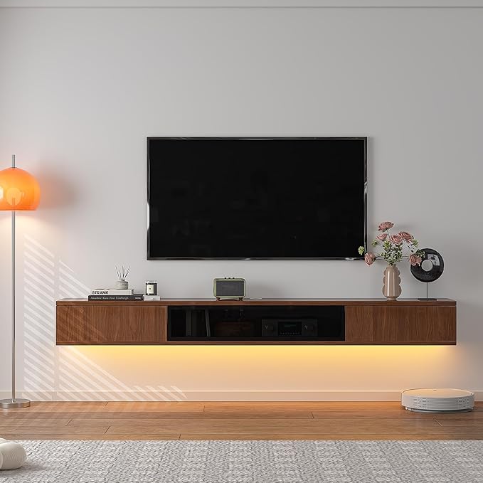 High Gloss Floating TV Stand, Under TV Floating Shelf, Floating TV Cabinet - Image 2