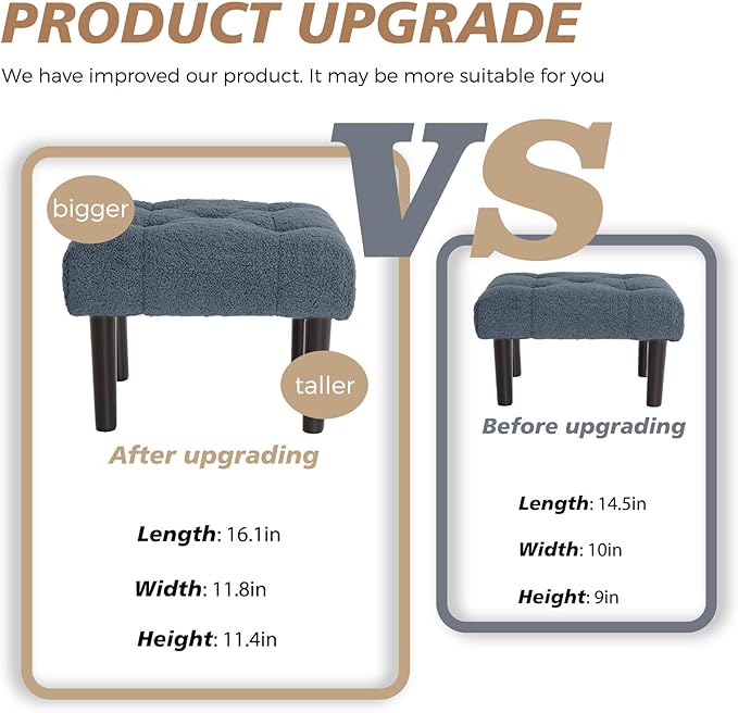 HOUCHICS Fur Padded Foot Stool, Small Ottoman Foot Rest - Image 4