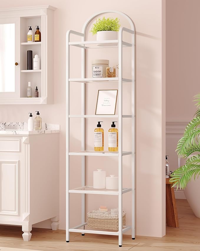 Bookcase Bookshelf, Tempered Glass Bookshelves, Slim Shelving Unit - Image 3