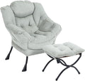 LITA Lazy Chair with Ottoman, Modern Accent Leisure Upholstered Sofa Chair by LITA