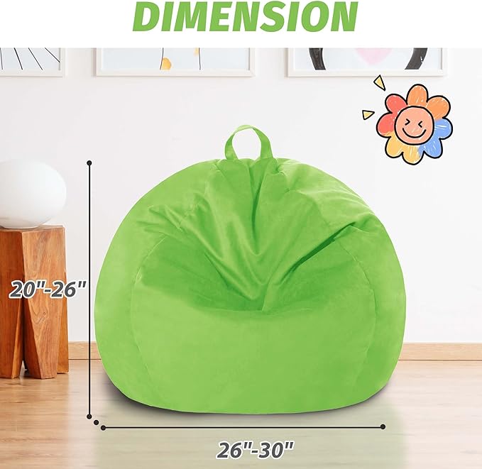 2FT Bean Bag Chair with Ultra Soft Velvet Cover Bean Bag Sofa with Memory Foam - Image 3