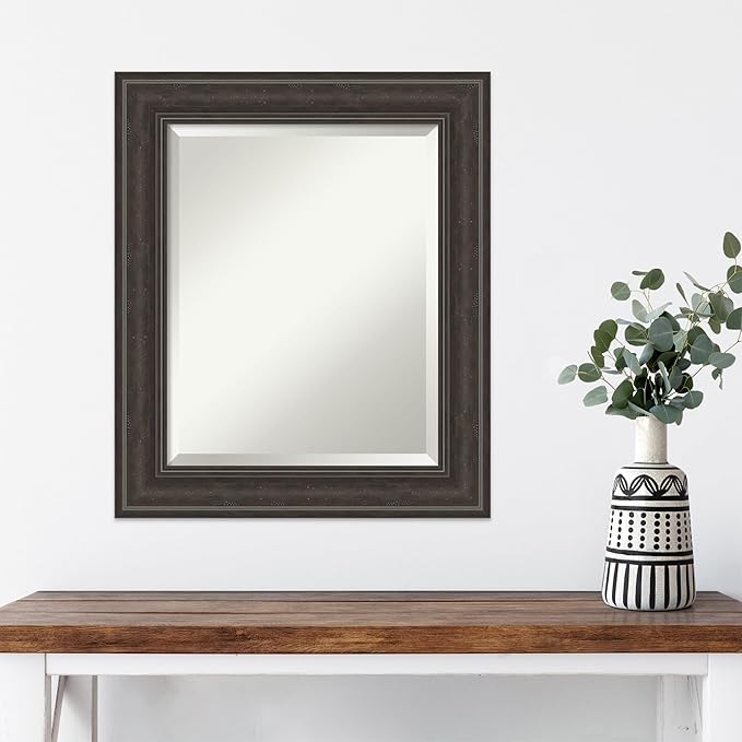 Amanti Art Brown Wall Mirror 26x22 Shipwreck Greywash Rectangle Bathroom Mirror - Image 4