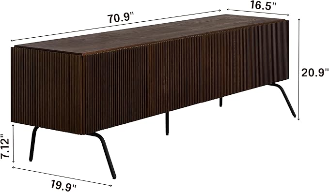 NTC Veil TV Stand with 4 Doors for TVs up to 75’’, Media Console with Vertical - Image 2