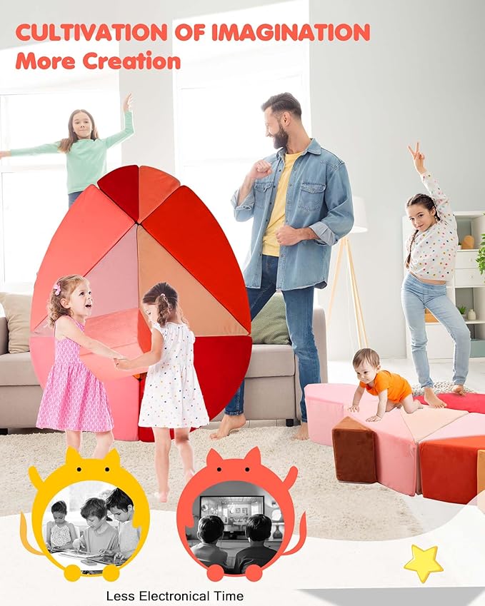 Kids Play Couch, 2-in-1 Egg-Shape Kid Plays Sofa - Image 6