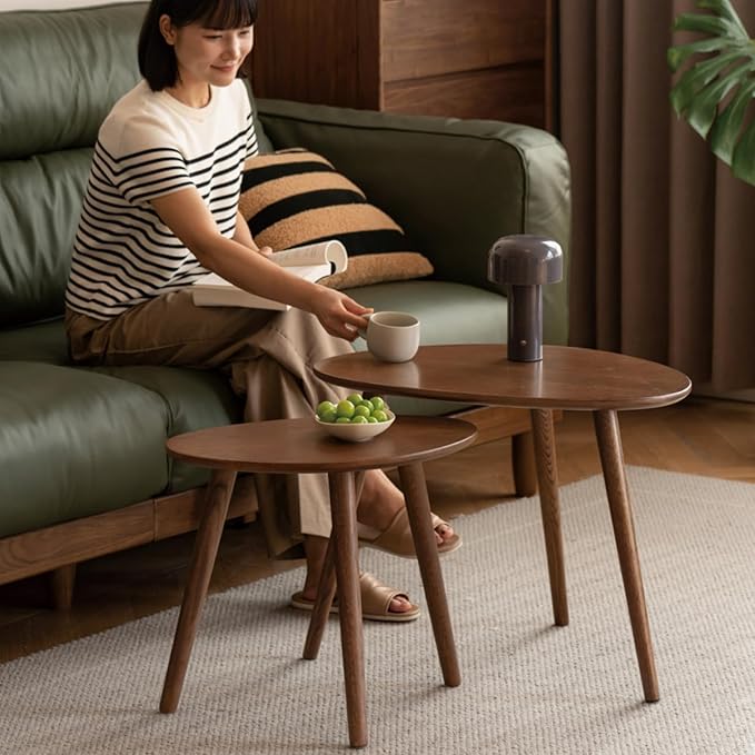 Small Oval Nesting Table, Mid Century Coffee Tables - Image 6