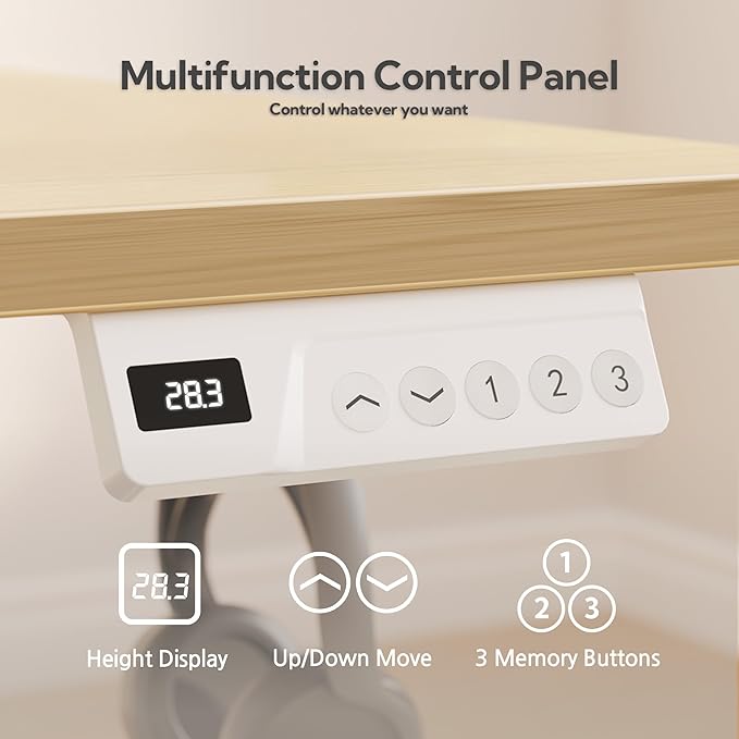 Seang Standing Desk with Drawer, 3 Memory Height Settings with Cable Grommets & - Image 4