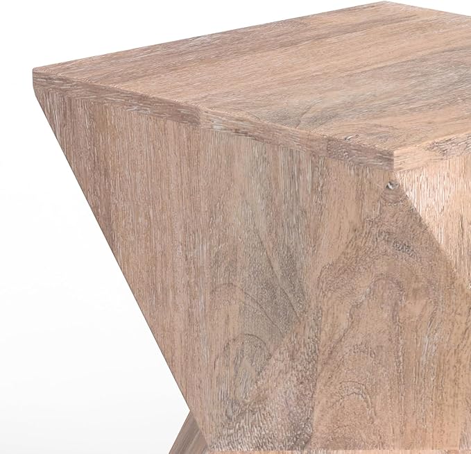 SIMPLIHOME Sutton 14-inch Wide Solid Mango End Table in Cerused Natural - Image 6