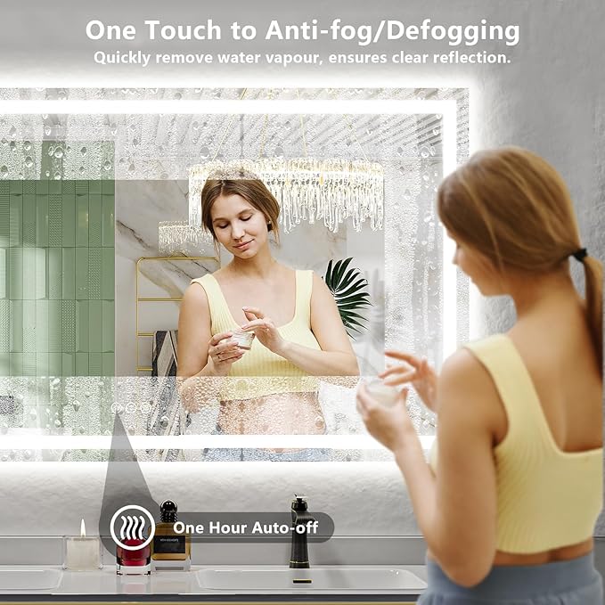 68x40 Inch LED Bathroom Mirror - Image 5