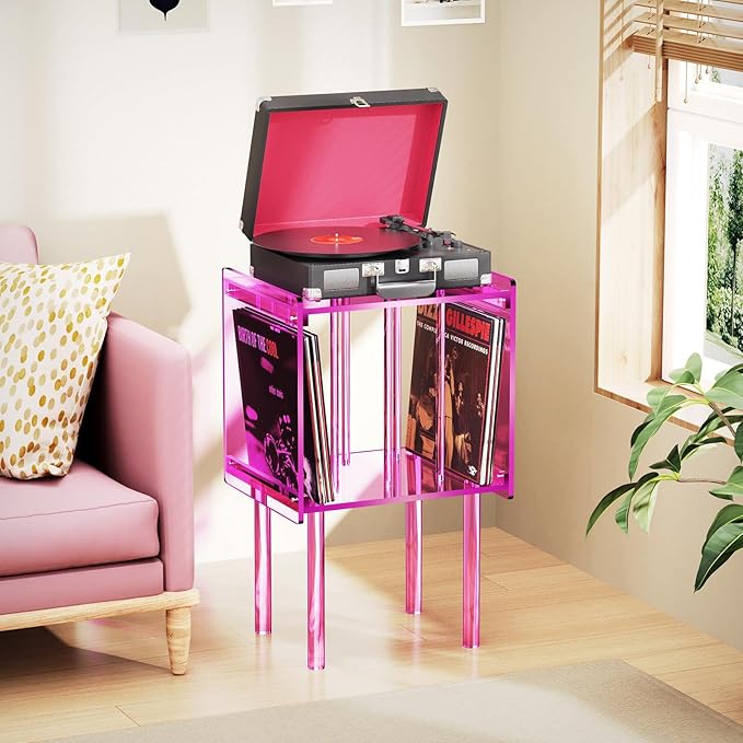 Acrylic Record Player Stand, - Image 3