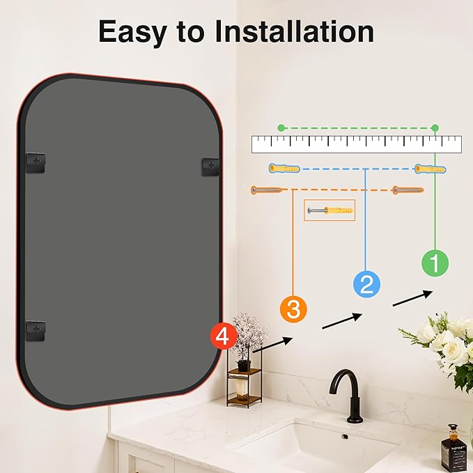 Bathroom Mirrors for Over Sink, 24x36 Black Vanity Mirror for Bathroom Sink - Image 9