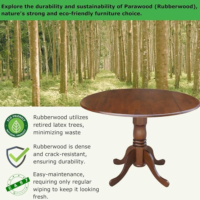 IC International Concepts, Solid Wood, Real Parawood, Easy Assembly - Image 4