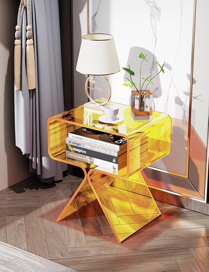 Acrylic Nightstand Side Table Modern Design Clear Home Decor Display End Table - Image 7