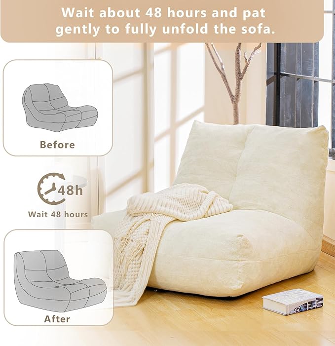 Bean Bag Chairs for Adults, Memory Foam Bean Bag Chair, Spacious Single Sofa - Image 6