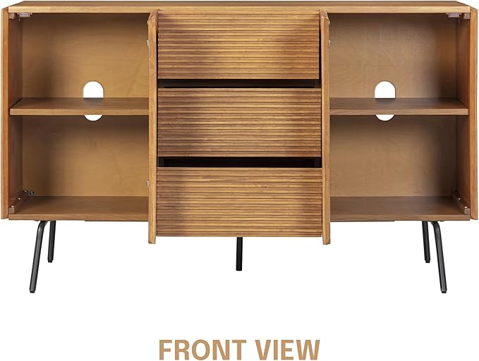 NTC MOSSIC Sideboard with 2 Doors and 3 Drawers, Buffet Cabinet with Natural - Image 5