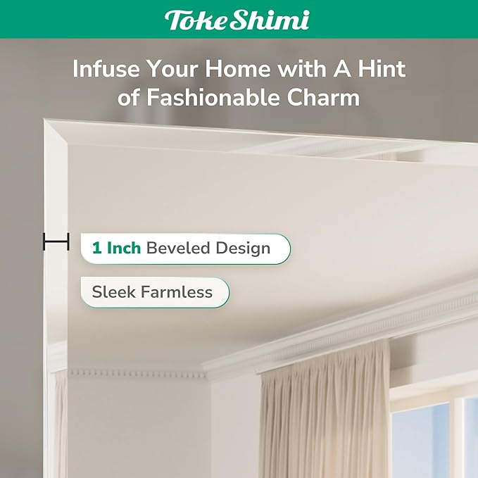 TokeShimi 22x30 Bathroom Vanity Mirror Beveled Rectangle, Frameless Mirror - Image 5