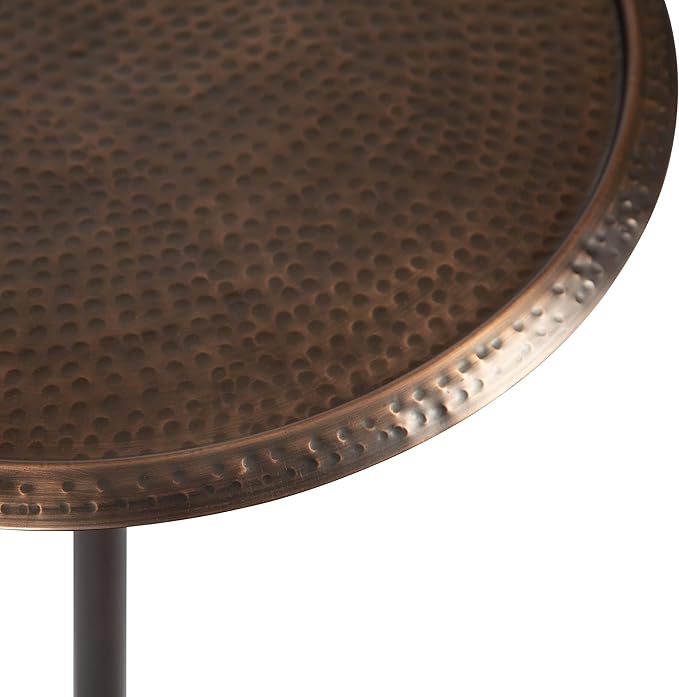Kate and Laurel Sanzo Modern Pedestal Side Table; 15 x 15 x 24; Bronze; - Image 7