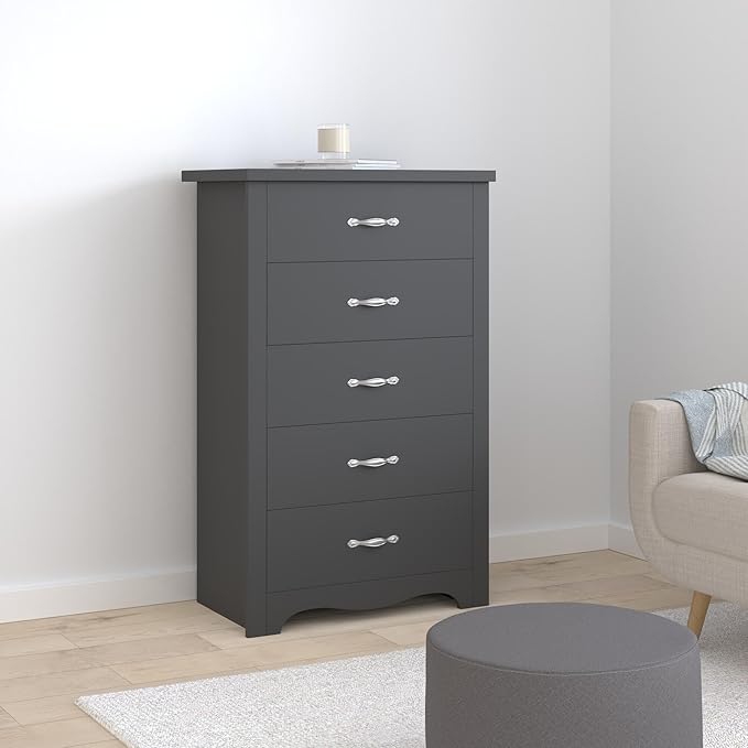 LINSY HOME 5 Drawer Dresser, Modern Dresser Chest - Image 2