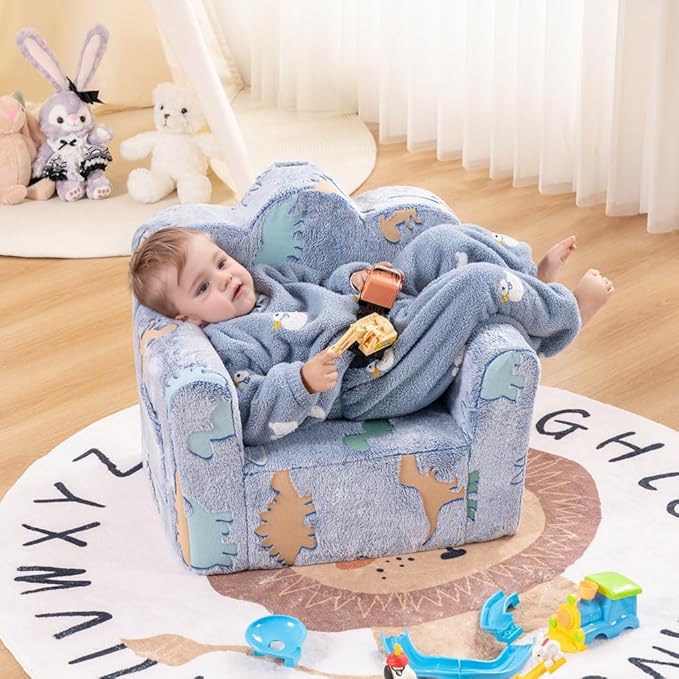 Tiita Kids Couch Plush Toddler Chair, Cloud-Like Glow in The Dark Kids Sofa - Image 2