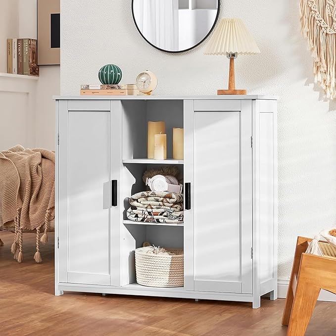 Iwell Storage Cabinet with 2 Doors and 4 Storage Shelves, Credenza Buffet - Image 5
