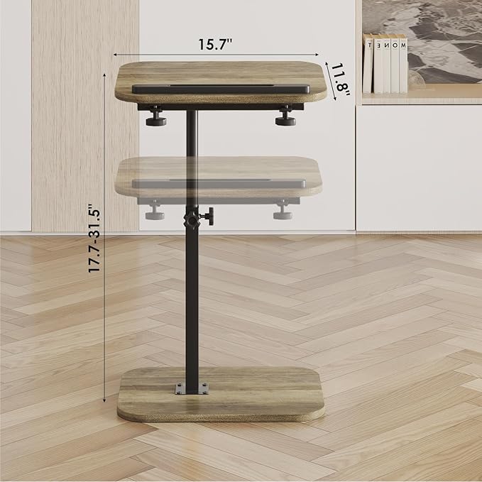 Sofa Couch Arm Table Tv Tray Small Bed Stand C Shaped Side End Tables - Image 2
