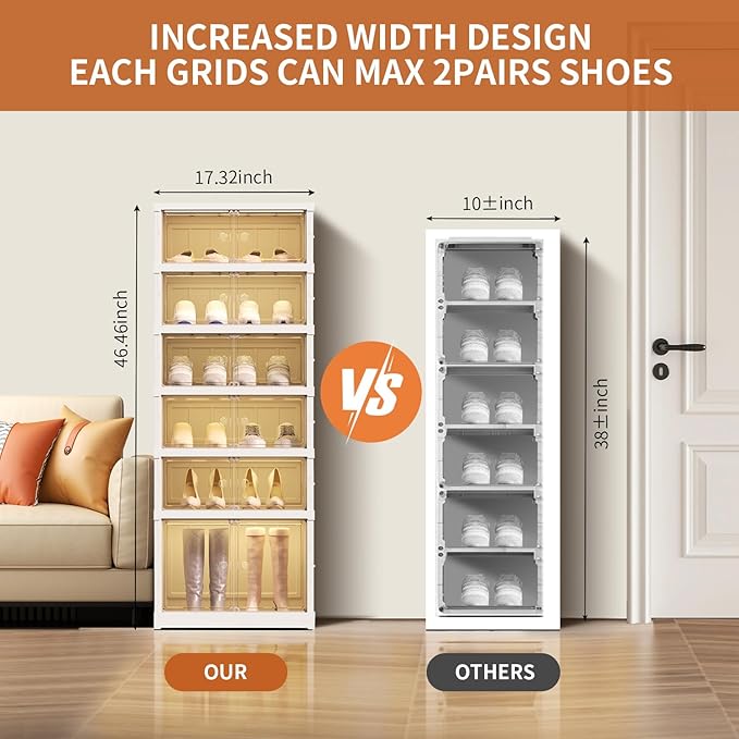 6 Tier Foldable Shoe Rack Organizer - Image 4