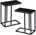 VECELO C Shaped End Side Table for Sofa Couch and Bed Snack TV Tray for Living by VECELO