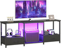 HOOBRO LED TV Stand with Storage, LED Entertainment Center with Open Shelves by HOOBRO