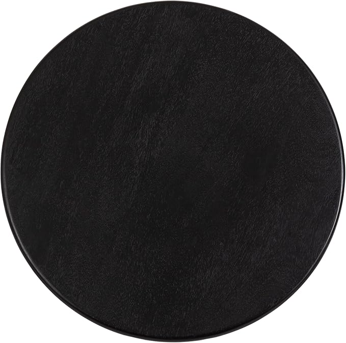 Kate and Laurel Solvay Round Metal and Wood Side Table; 16 x 16 x 24; Black; - Image 7