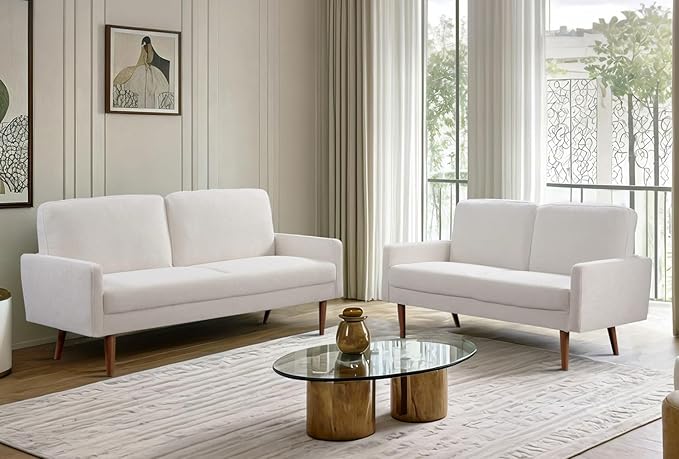 Kent 2 Piece Velvet Sofa and Loveseat Set, European Style by ContainerDirect