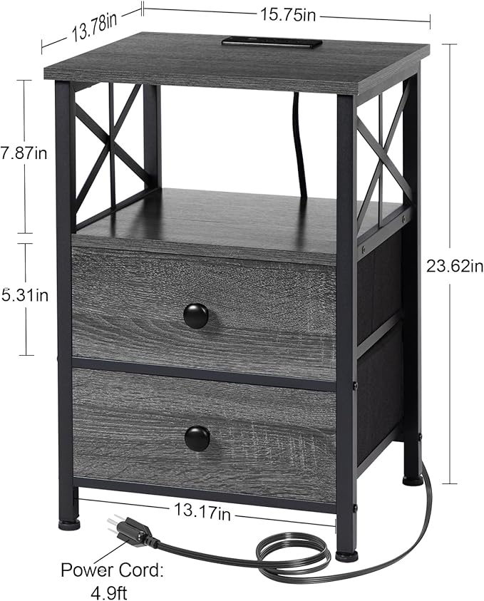 AMHANCIBLE Night Stand Set 2, Nightstand - Image 3