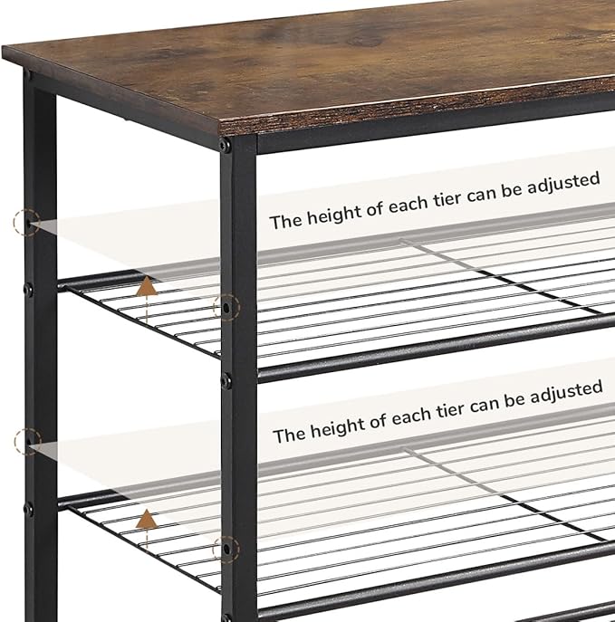 5-Tier Shoe Rack Organizer, Metal Mesh Shoe Storage Shelf, - Image 7