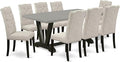 East West Furniture V697EL635-9 9 Piece Dining Set Includes a Rectangle Dining by EastWestFurniture
