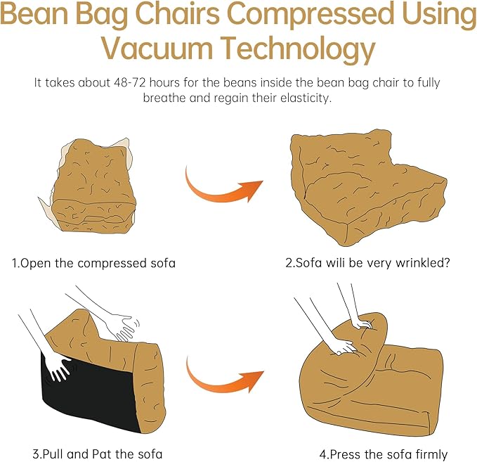 Bean Bag Chair Lazy Bean Bag Sofa, Floor Beanbag Chairs - Image 6