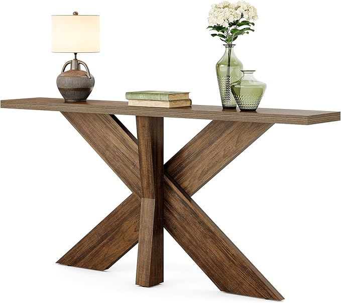 LITTLE TREE 70.9" Narrow Console Table, Industrial Entryway Table - Image 3