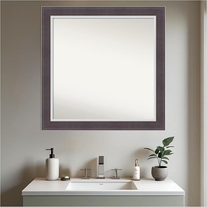 Amanti Art Brown Bathroom Mirror - Image 7