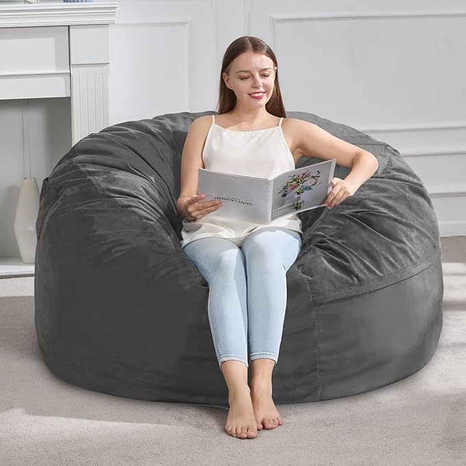 Hobestluk 4FT Bean Bag Chair Giant Bean Bag Chairs by YourHomeDeservesMore